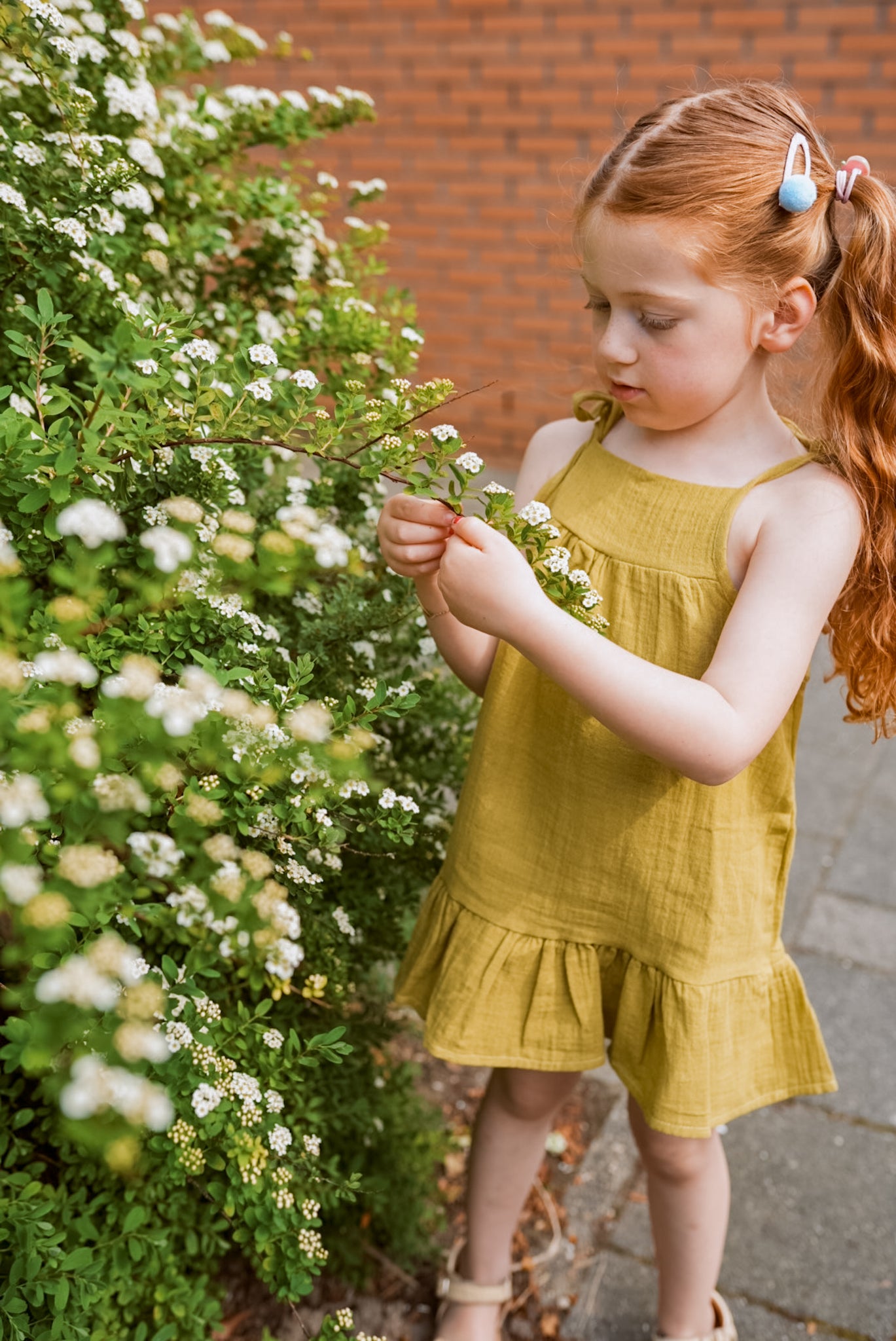Muslin girls dress | Olive