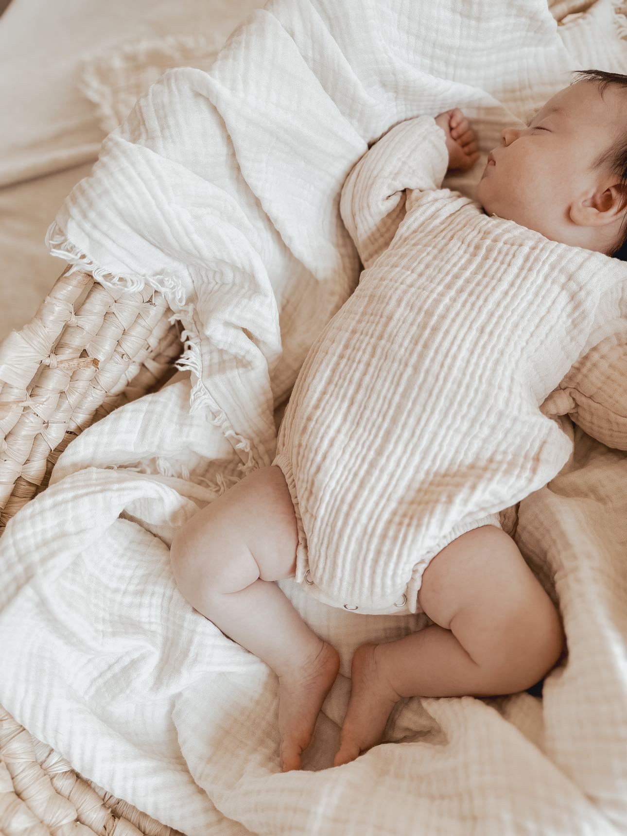 Alya mousseline romper - Warm white