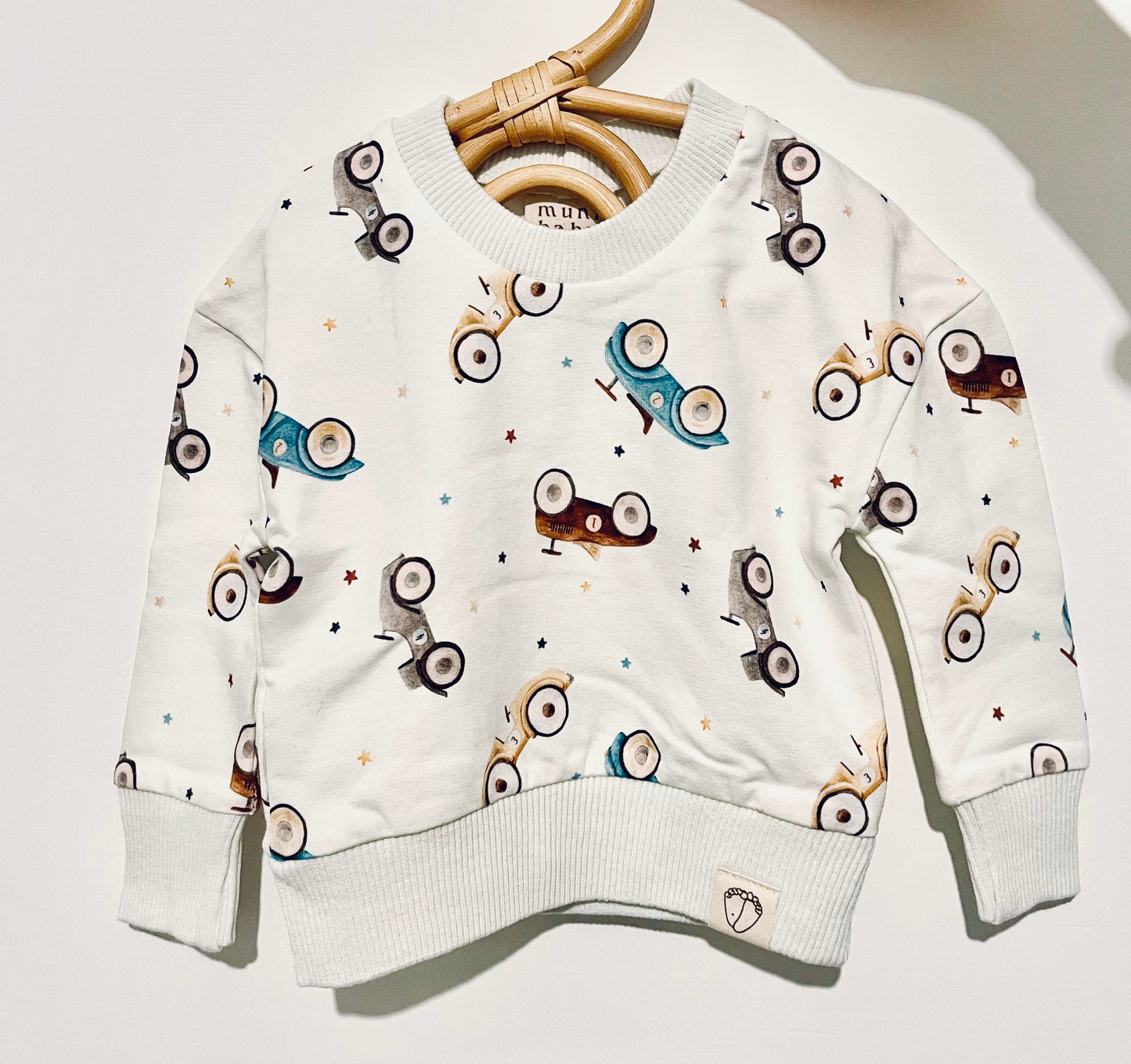 Comfy cotton top and leggings set with car print