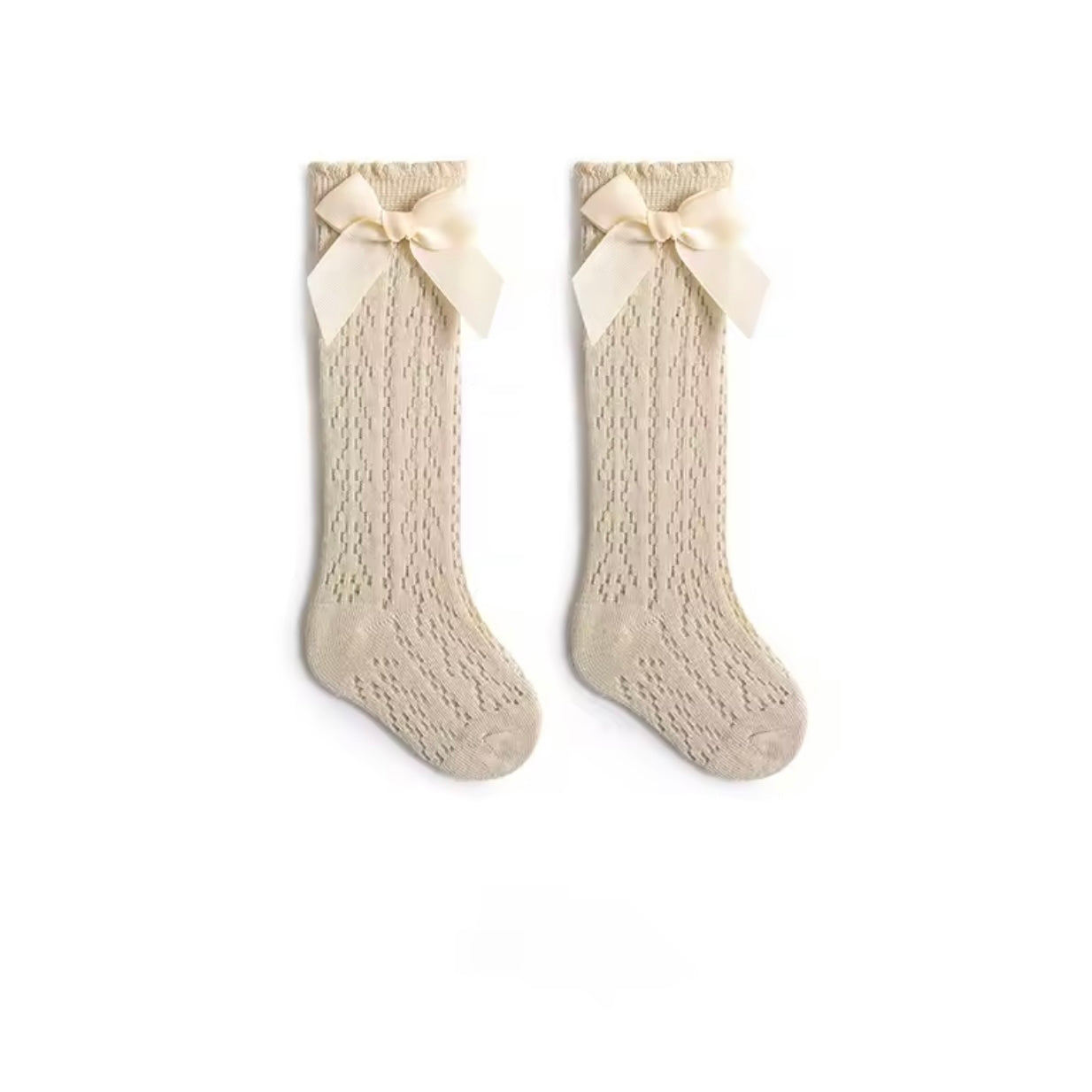 Baby meisjes mesh sokken met strik