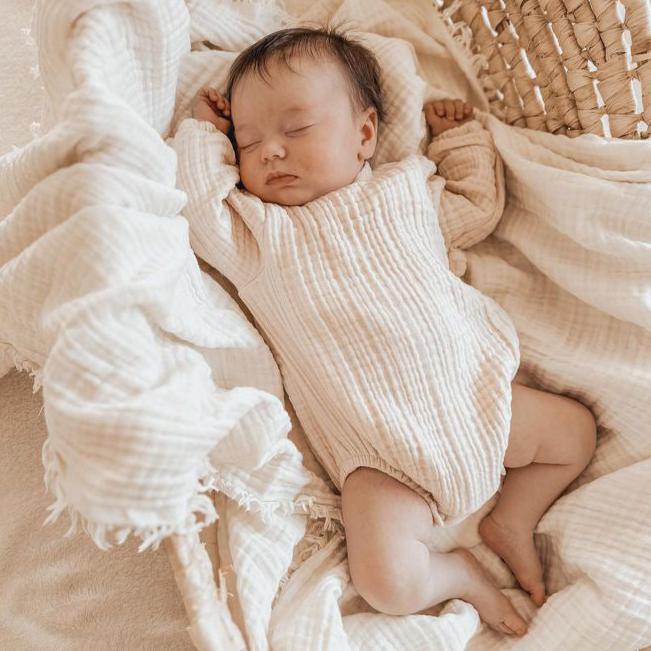 Alya mousseline romper - Warm white