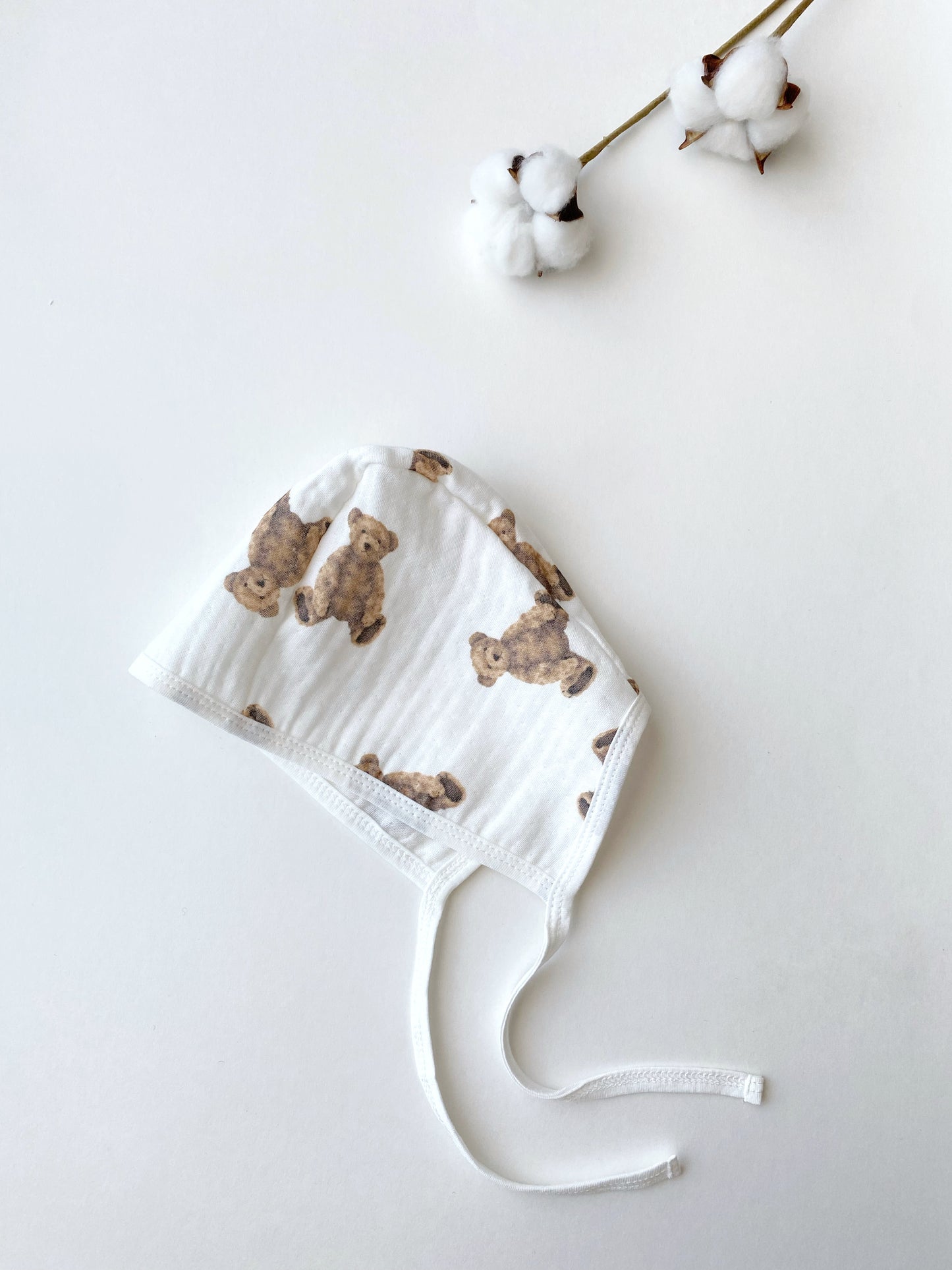 Teddybear Bib & Bonnet | Organic Muslin