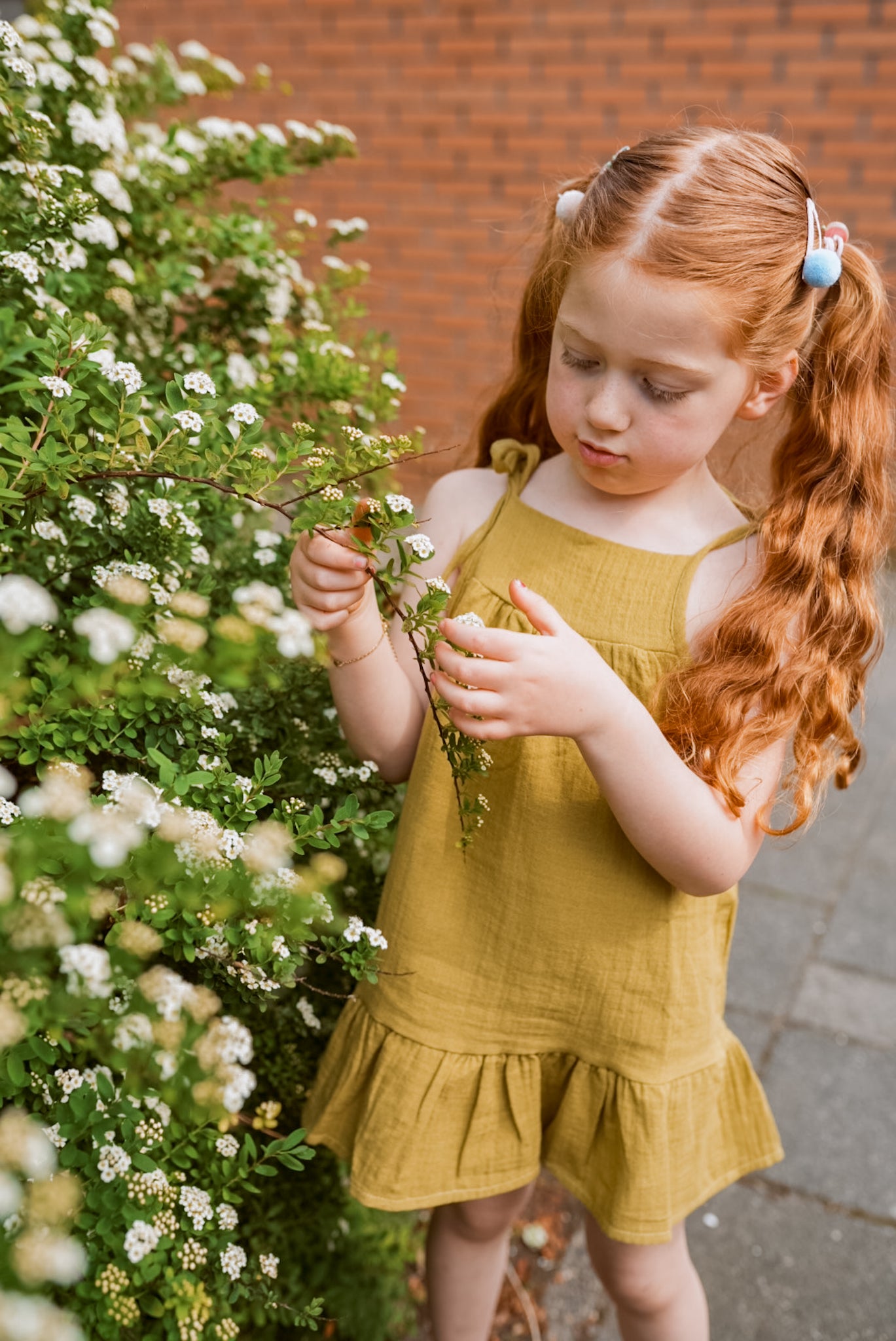 Muslin girls dress | Olive