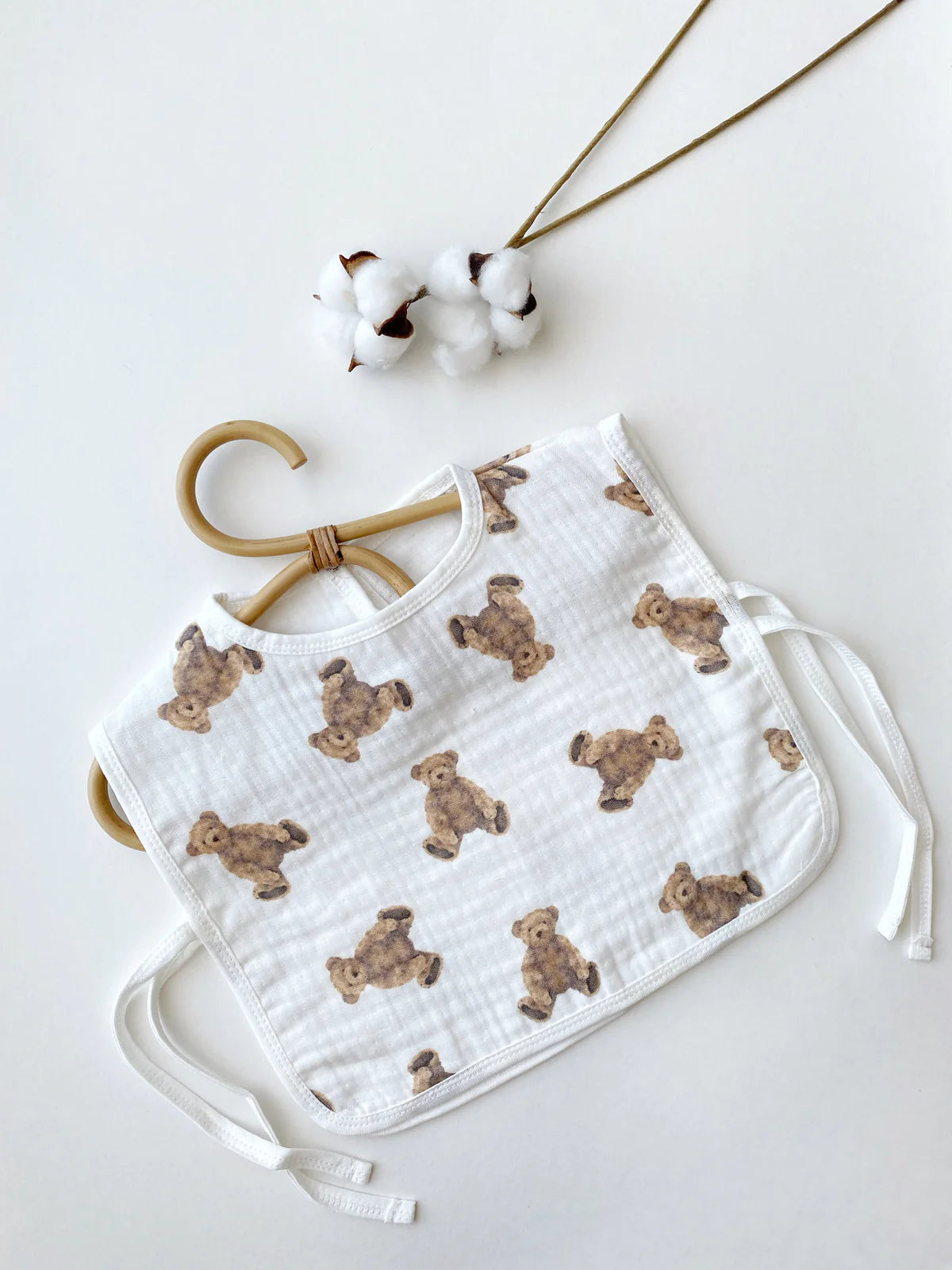 Teddybear Bib & Bonnet | Organic Muslin