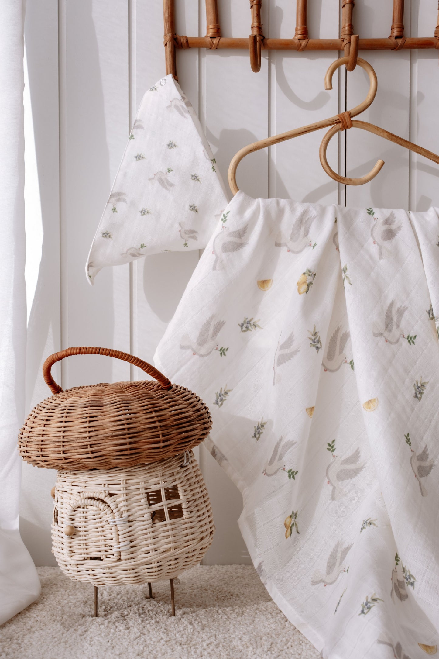 Hydrophilic cloth HOPE Peace Dove | 100% Organic cotton | 100x100cm