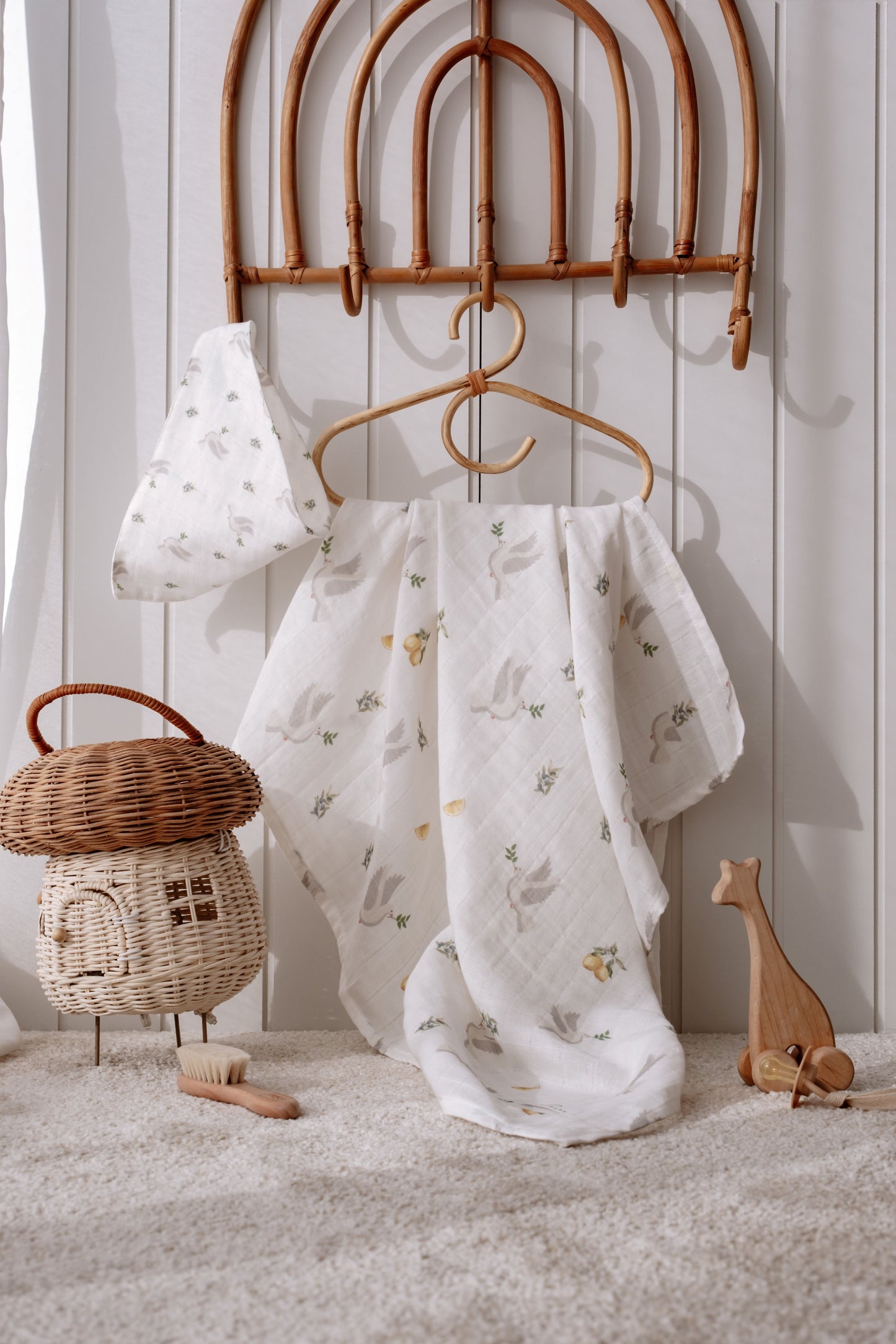 Hydrophilic cloth HOPE Peace Dove | 100% Organic cotton | 100x100cm