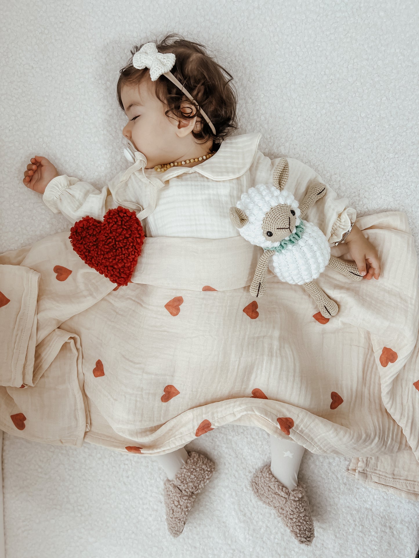 Mutterschaftsgeschenk Baby Mädchen Herz-Set | 4-teilig