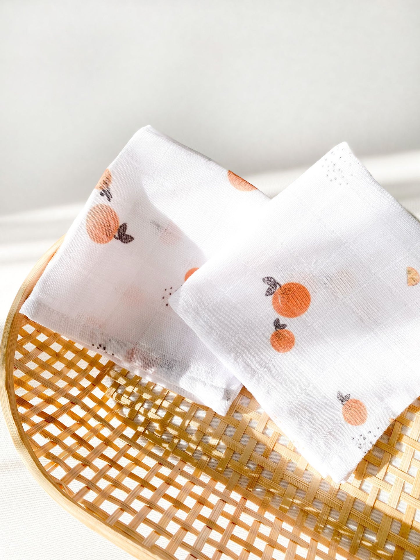 Mousseline mouth wipes Orange | 2 pieces | 27x27cm