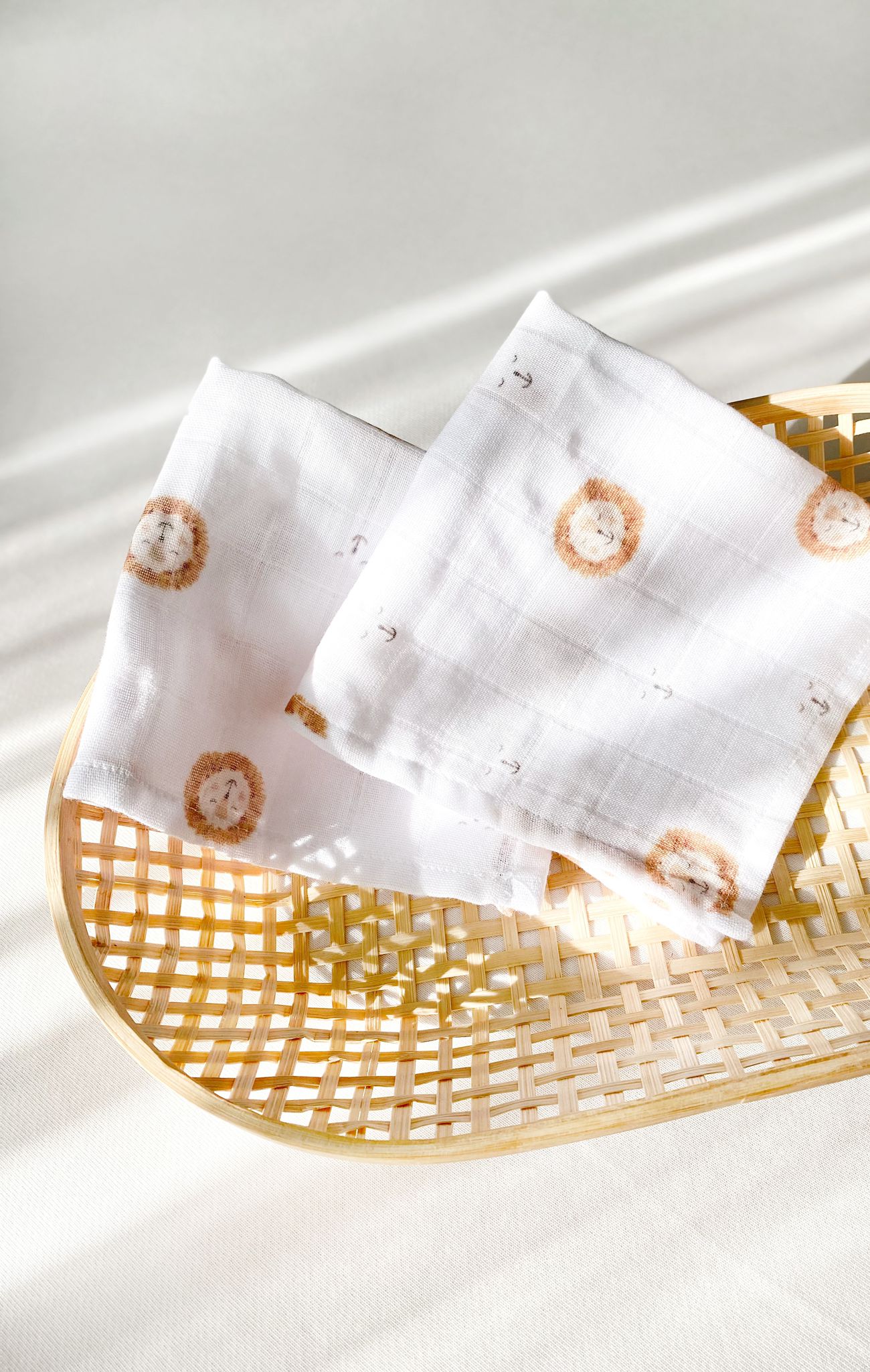 Mousseline mouth cloths Lion | 2 pieces | 27x27cm