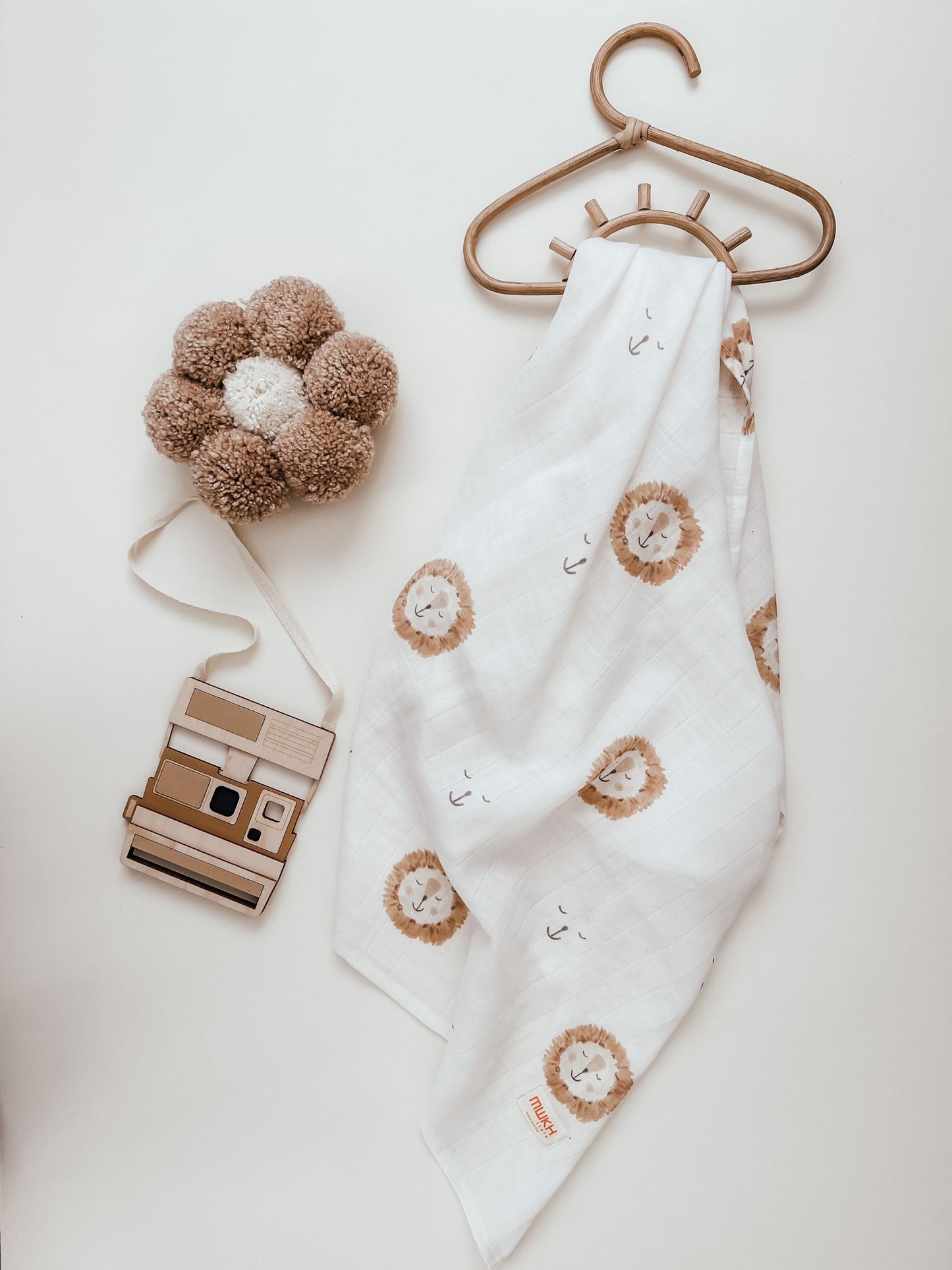 Hydrofiele doek Leeuw | 100% Biologisch katoen | 100x100cm