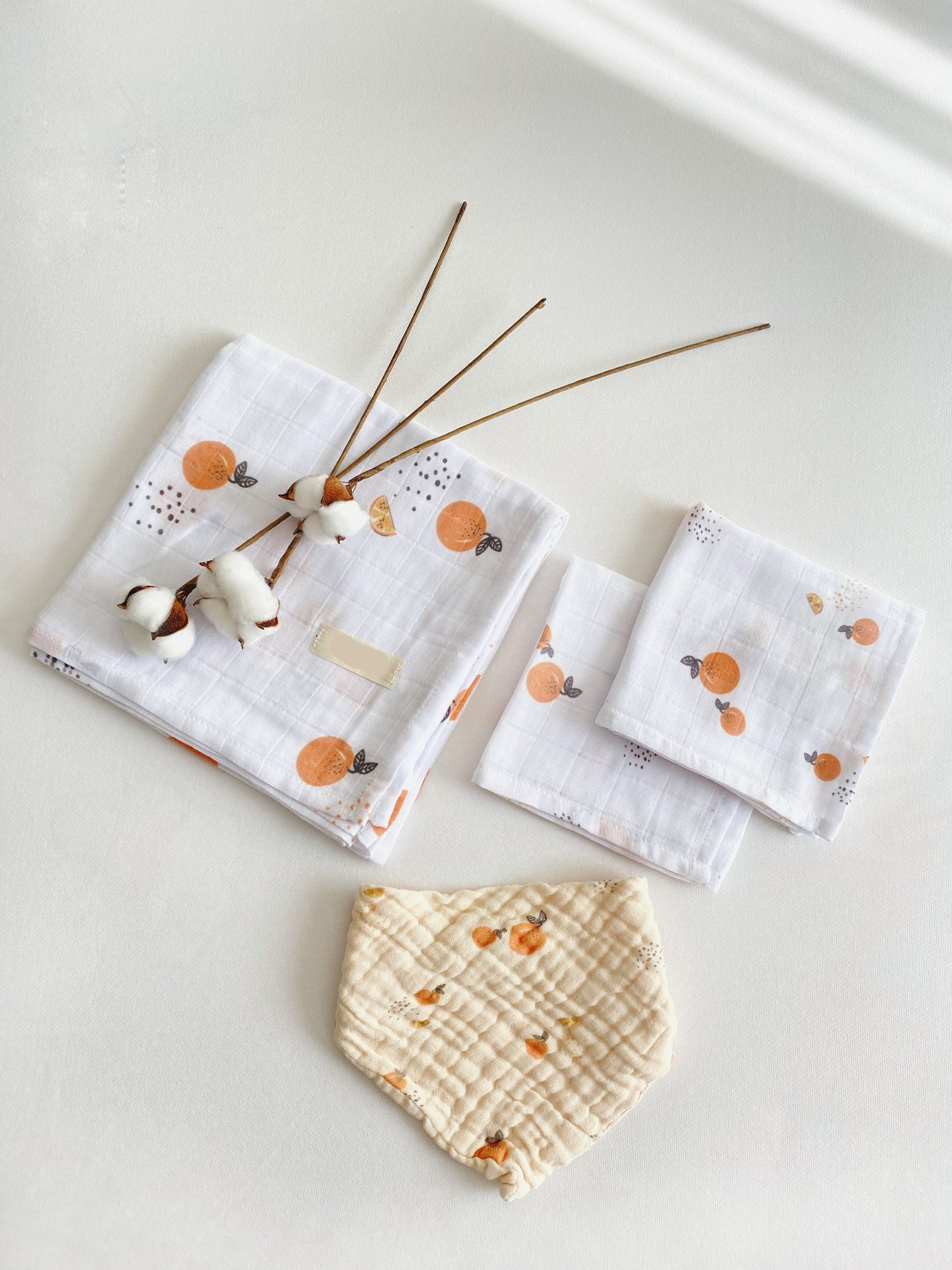 Mousseline cloths Oranges | 2-layer | 100x100cm