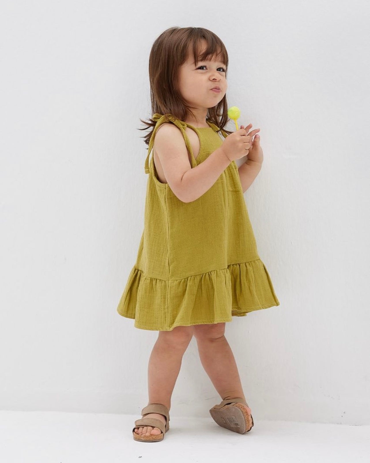 Muslin girls dress | Ecru