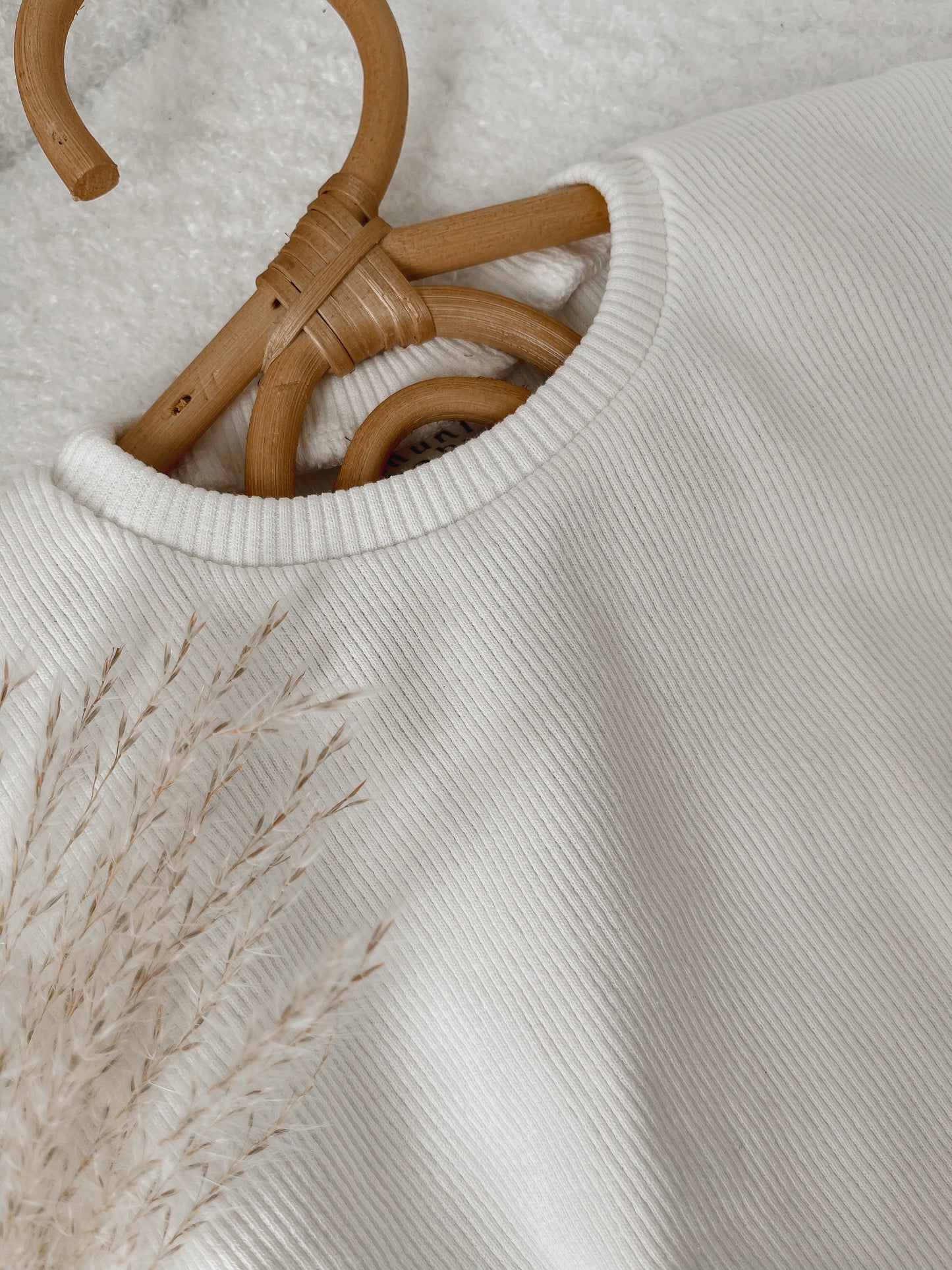 Ivory cotton ribbed set | Sweater with pants