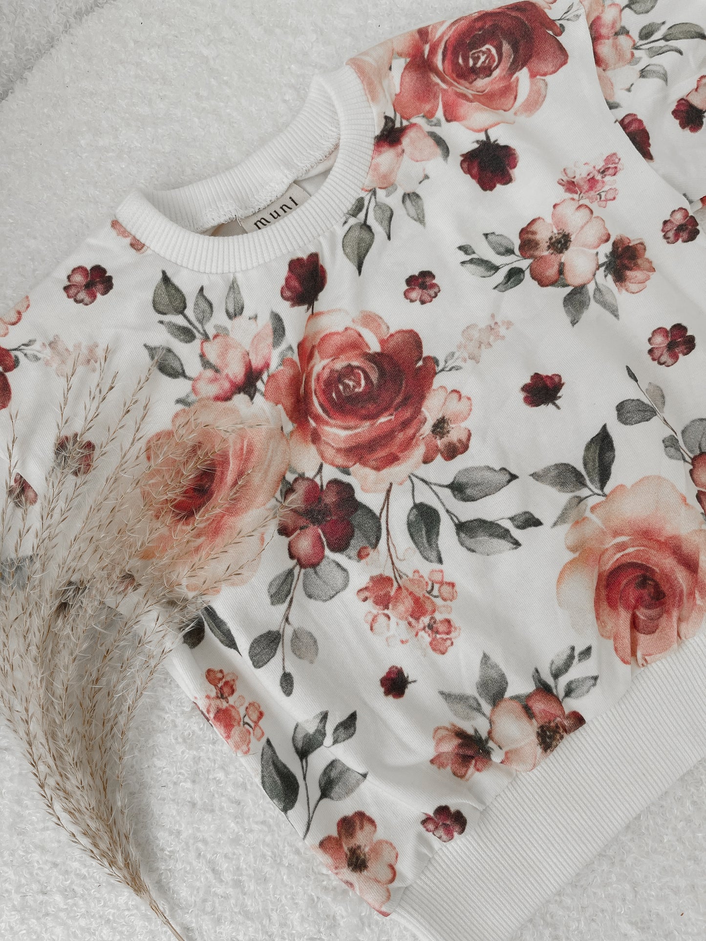 Cotton sweater with floral print