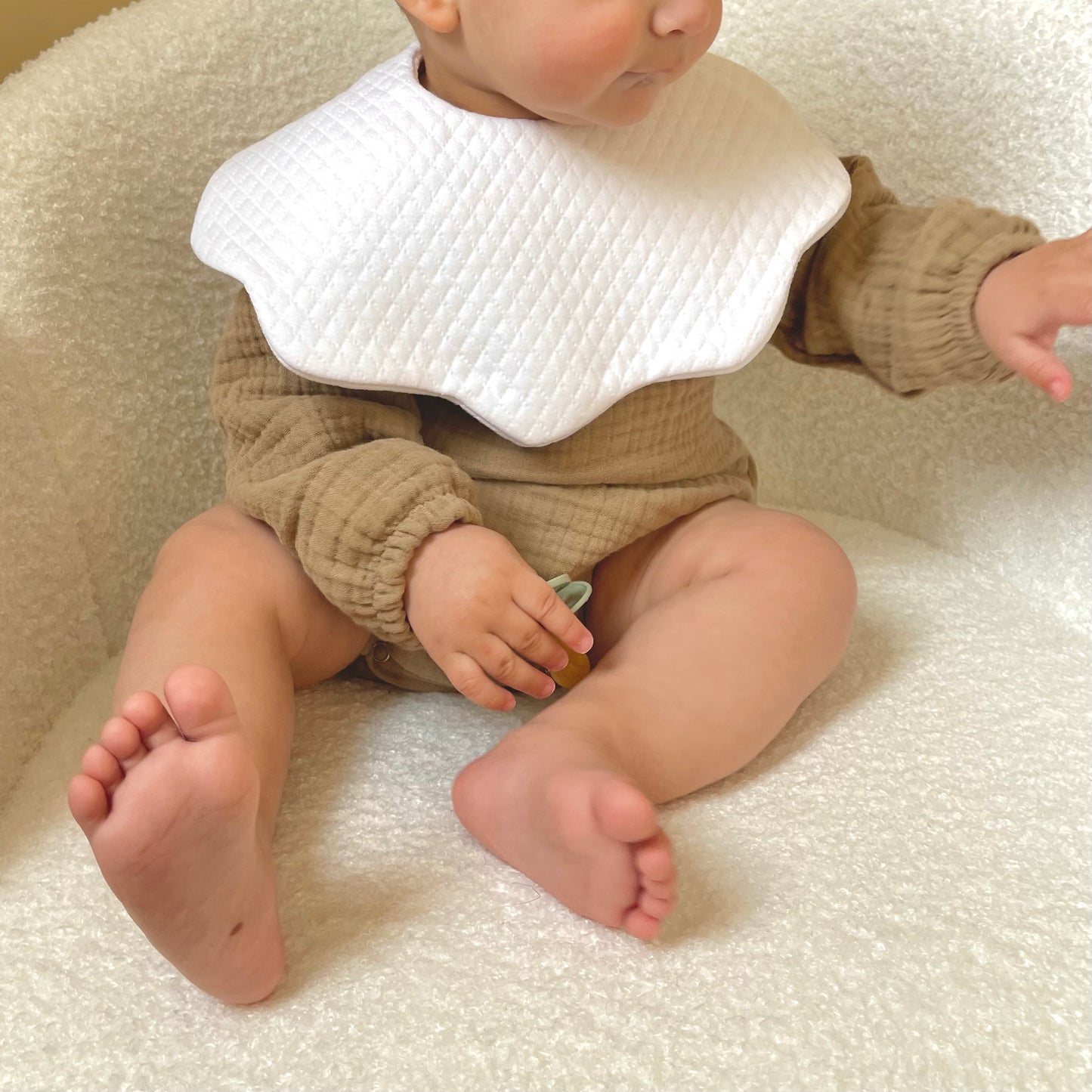 Lina mousseline romper with collar - Coffee