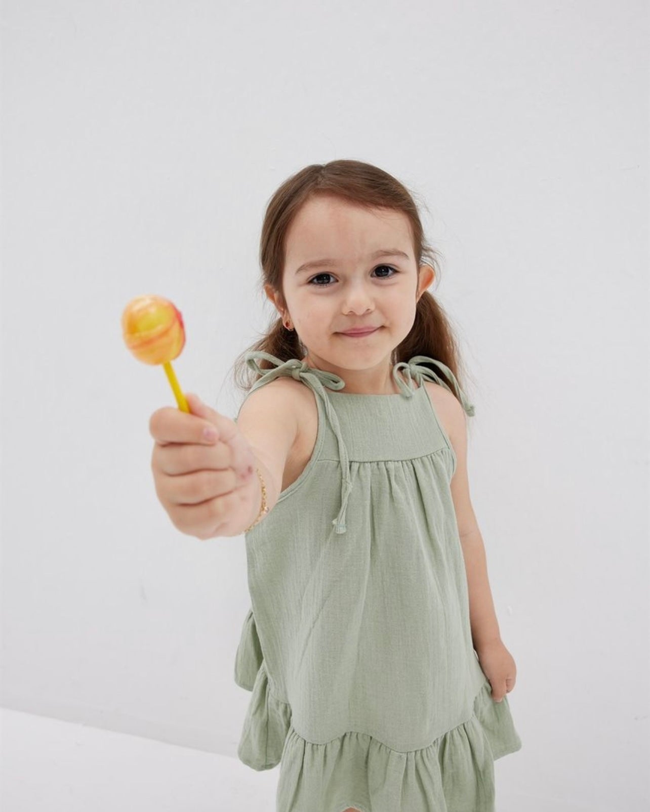 Muslin girls dress | Ecru