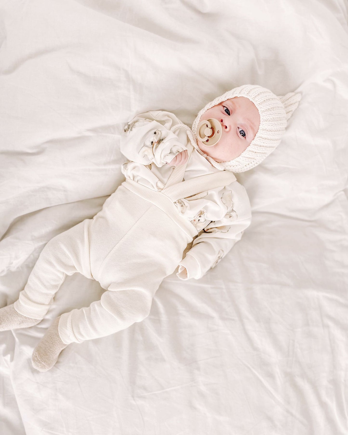 Ekru Salopette leggings with rib