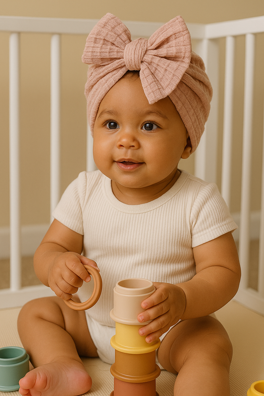 Katoenen Baby Haar Tulband met strik | Diverse kleuren