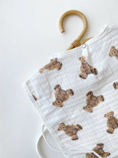 Teddybear Slabbetje & Bonnet | Organic Muslin