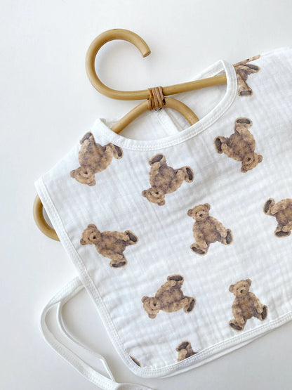 Teddybear Slabbetje & Bonnet | Organic Muslin