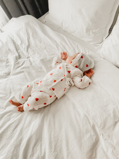 Red hearts | Organic Muslin Newborn set | 5-piece