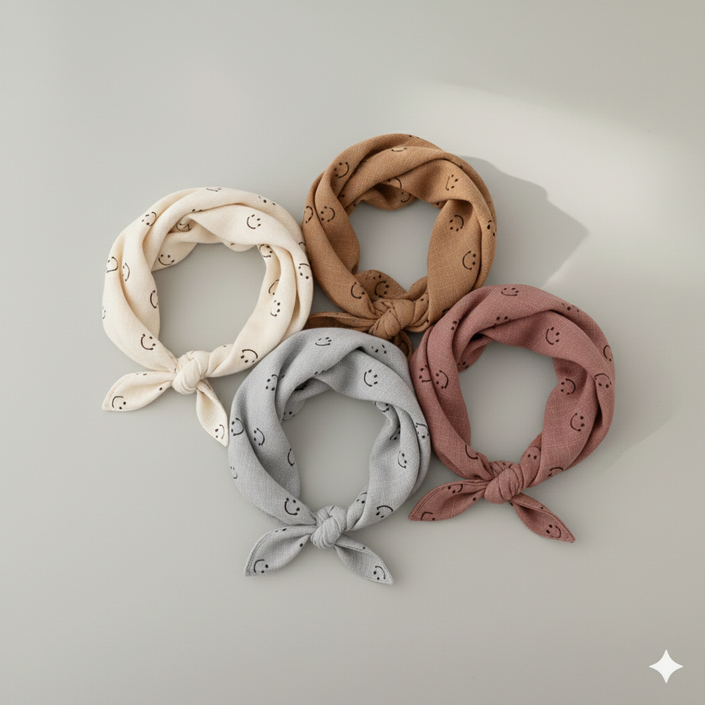 Baby & Kids Sjaal – Smiley Print – Bandana Model