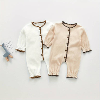 Baby cotton playsuit with stitching