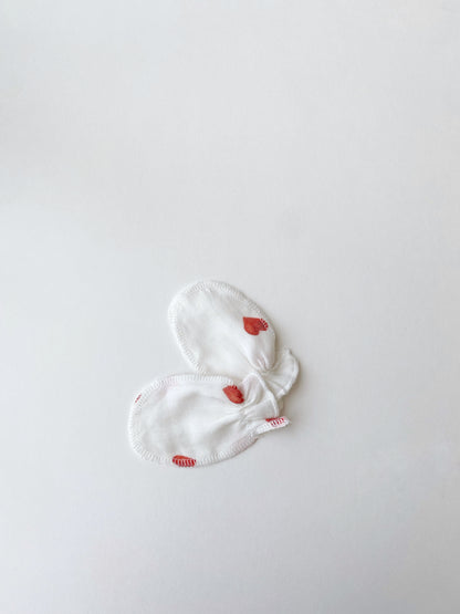 Rode hartjes | Organic Muslin Newborn set | 5-delig