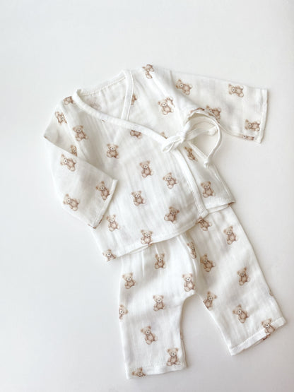 Teddy Bear | Organic Muslin Newborn set | 5-piece