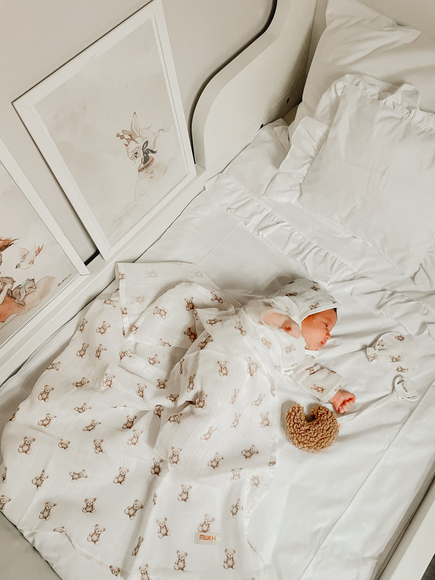 Teddybeer | Organic Muslin Newborn set | 5-delig