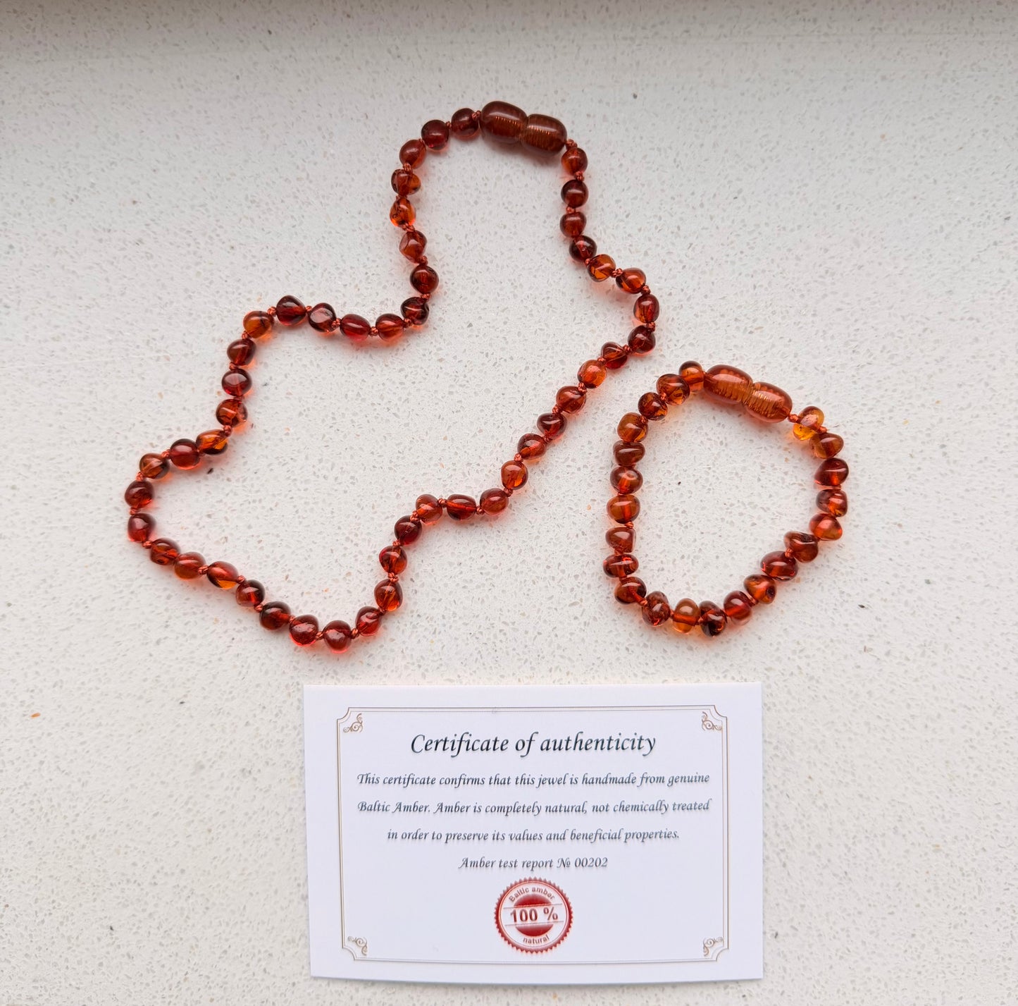 Barnsteen Baby Ketting – Cognac Kleur – Gecertificeerd & Natuurlijk