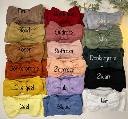 Katoenen Haarband met strik | Diverse kleuren