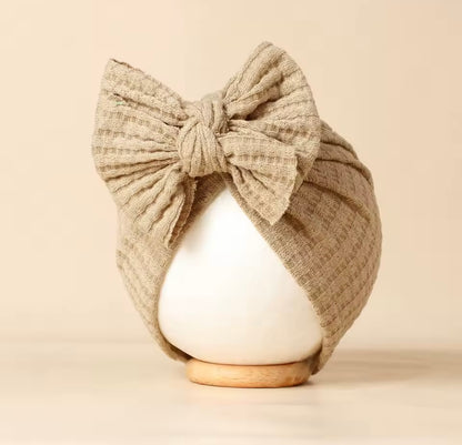 Katoenen Baby Haar Tulband met strik | Diverse kleuren