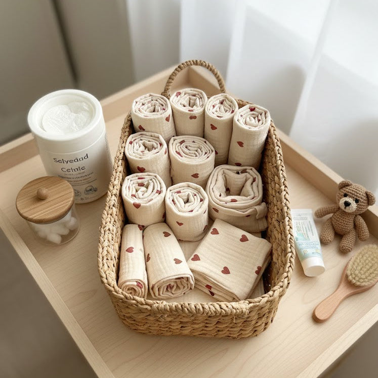 Hydrofiele doek Hartjes 50x50cm