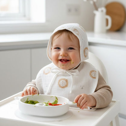 Leeuw Slabbetje & Bonnet | Organic Muslin