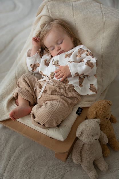 Jongens - Teddybeer tweedelige set van katoenen mousseline