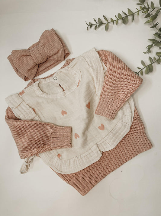 Maternity gift Pink hearts set | 3-piece