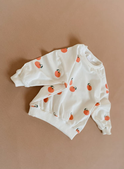 Cotton sweater with oranges print
