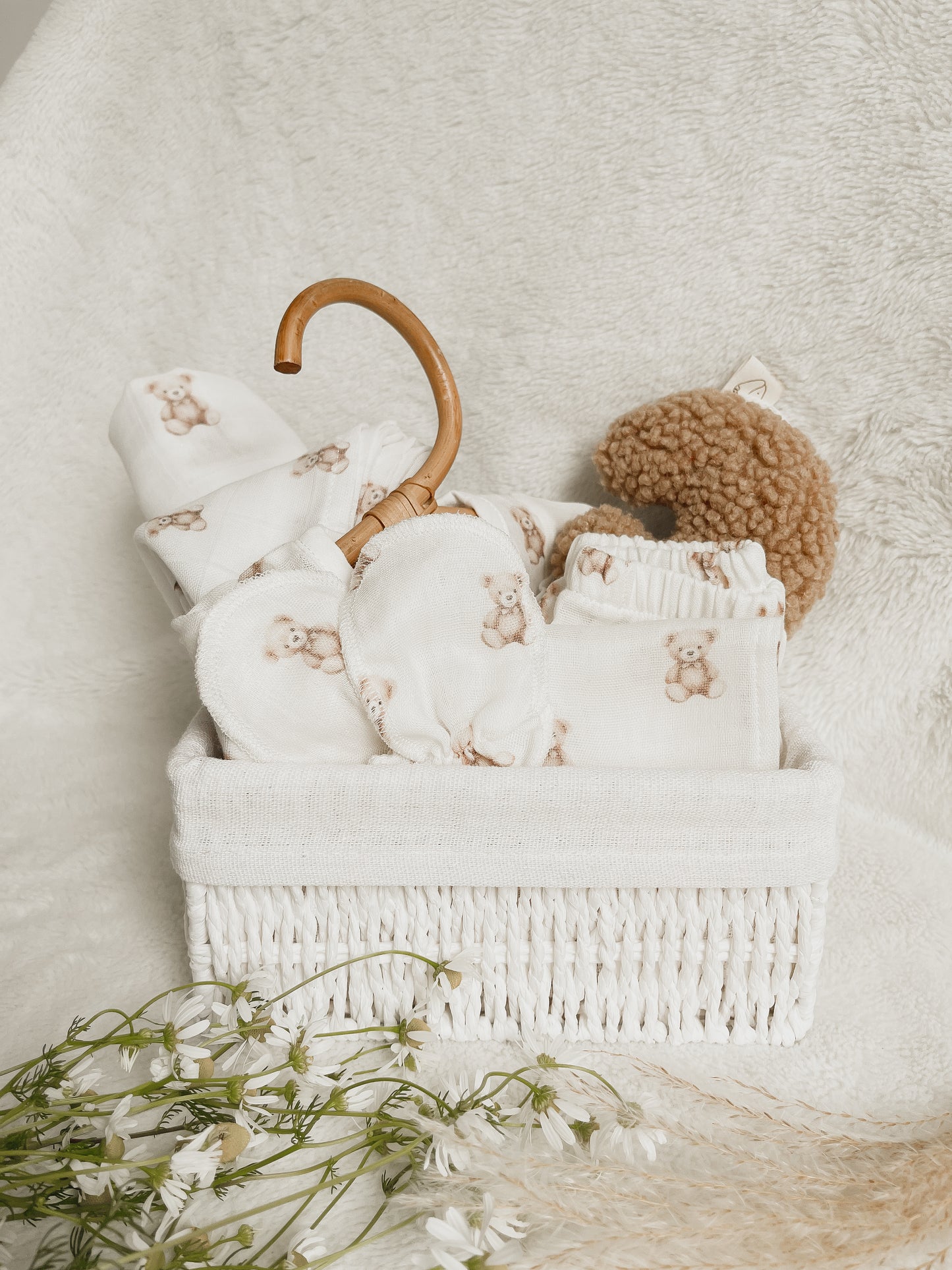 Mutterschaftsgeschenk mit Teddybär-Aufdruck – perfekt für Neugeborene | 4-teilig